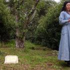 Juliet Novena Sorrel reads from a Janet Frame novel at the unveiling of a memorial plaque at the...