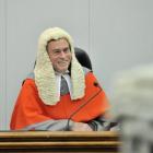 Justice Lester Chisholm at his final sitting of the High Court at Dunedin on Friday. Photo by...