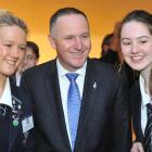 Karley Wilden Palms and Caitlyn Cunningham Tisdall, of Otago Girls' High School with Prime...
