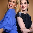 Kate Hudson (left) and Anne Hathaway are happy to star in the female-driven comedy Bride Wars....