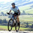 Kath Kelly trains at a Millers Flat property on Monday.  Photo by Peter McIntosh.