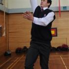 Kavanagh College basketballer Richard Rodger shows his style at the school gym yesterday. Photo...