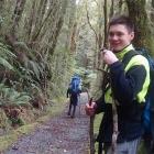 Kavanagh College year 13 pupil John Wallace takes a break on the Milford Track  near Sandfly...