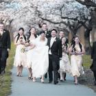 Keagan Ho and Michelle Soakell with their wedding party after their marriage in Christchurch last...