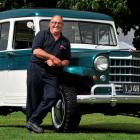 Ken Rapley with his restored 1952 Willys Jeep station wagon in Mosgiel yesterday. Photos by Craig...
