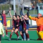 King's College celebrates its dramatic 5-4 win against Otago Girls' High School in the final of...