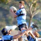 King's High School forward Conor Kemp grabs the ball in the lineout in the Highlanders First XV...