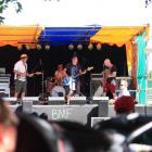 Kurow band Ubersnatch plays at the Bannockburn Music Festival on Saturday. Photo by Leith Huffadine.