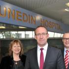 Labour leader Andrew Little (centre) with Dunedin South MP Clare Curran and Dunedin North  MP...