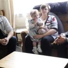 Labour leader Phil Goff visits Sean and Jasmine Jackson, and their  daughter Cheyanne, in...