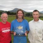 LandSAR Wanaka chairman Roy Bailey (left) with volunteer members Davie Robinson (centre) and...