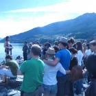 Language School New Zealand Queenstown manager Chloe  Rowe speaks yesterday at the memorial...