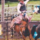 Larry Williamson, of Dunedin, winning the New Zealand saddle bronc title in Whangarei earlier...