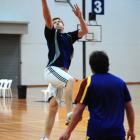 Laying up a basket at the Edgar Centre yesterday is loose forward Adam Thomson. The wet weather...