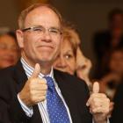 Len Brown gives the thumbs up after winning the Auckland Council Election, Auckland, New Zealand....