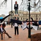Les 7 Doigts de la Main members (from left) Daqi Xia, Bradley Henderson, Florian Zumkehr, Mason...