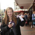Liana Johnston outside the Regent Theatre in Dunedin with her tickets to Tom Jones' live concert...