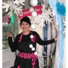 Lick Dessert Bar owner Tracy Stratford welcomes customers to an ice cave made from polystyrene,...