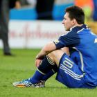 Lionel Messi reacts after Argentina's World Cup final loss to Germany. REUTERS/Sergio Moraes