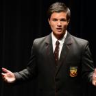 Logan Park High School pupil Jacobi Kohu-Morris, pictured giving the winning address at the Otago...