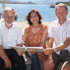 Looking over plans for a proposed community house for Wanaka are (from left) St Columba's...