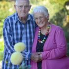 Louis and Jill Dignan, of Mosgiel, in the garden at their Mosgiel home yesterday. Photo by Peter...