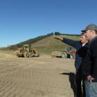 Lower Waitaki Irrigation Company race manager Ross Bishop (left) and company chairman Chris...