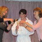 Lucy and Meg's mum toast Meg before the bride's impending nuptials in <i>Secret Bridesmaids'...