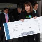 Lucy Lawless leaves Parliament with the boarding pass she hoped to deliver to Prime Minister John...