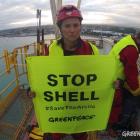 Lucy Lawless on board the Noble Discoverer. Photo / Greenpeace NZ