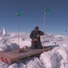 Luggate builder Darryn Slee builds a bridge over a tidal crack in front of Scott Base, in the...