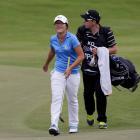 Lydia Ko and her caddie Guy Wilson at last year's NZPGA at The Hills. Photo supplied.