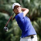Lydia Ko plays a shot on the 8th hole. Photo Getty Images