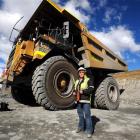 Lynne Ward provides a soft touch to driving her monster 120-tonne dump truck at OceanaGold's...