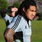 Ma'a Nonu at All Black training at University Oval in Dunedin yesterday. Photo by Craig Baxter.