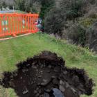 Malvern St, Woodhaugh, residents are sick of waiting for sinkholes caused by an eroding stream...