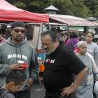 Maori Party co-leader Pita Sharples (centre) meets supporters at the Otara flea market in...