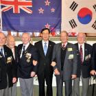 Marking the 60th anniversary of the end of the Korean War in  Dunedin on Saturday are Republic of...
