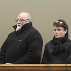 Martin and Ngaire Finnerty in the Dunedin District Court yesterday, when they were convicted of...