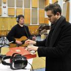Martin Phillipps (left) and Oli Wilson, from Dunedin band The Chills, record a traditional...