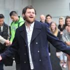 Matt Sainsbury hopes for the taste of success as he queues outside Forsyth Barr Stadium in...