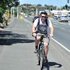 Matthias Rades (17), of Dunedin, cycles towards the city along the Portsmouth Dr shared path...