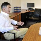 Mayor-elect Dave Cull settles into the mayor's office in the Civic Centre yesterday. Photo by...