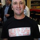 McIndoe building co-owner Lawrie Forbes wears his feelings on his T-shirt. Mr Forbes and his...