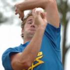 :  	Warren McSkimming training at Logan Park before the Cricket final in Auckland on Sunday. Photo by Peter McIntosh.