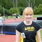 Meg McKay (12), of Hill City Athletic Club, was "really excited" after equalling the Otago junior...