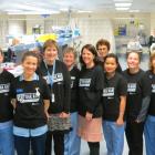 Members of  the Dunedin Hospital emergency department team model the 'Say Yeah, Nah' T-shirts...