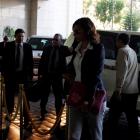 Members of the Organisation for the Prohibition of Chemical Weapons return to their hotel in...