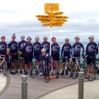 Members of the Phantom Riders (from left) support driver Rod Markham (Motueka), David Milne, Rob...