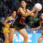 Magic wing attack Amigene Metcalfe looks to make a pass during her team's round five ANZ...